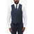 CORNELIANI Cc Collection Single-Breasted Refined Virgin Wool Vest Blue
