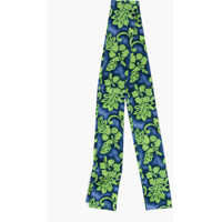 Esarfe Floral Patterned Silk Slim Foulard Barbati