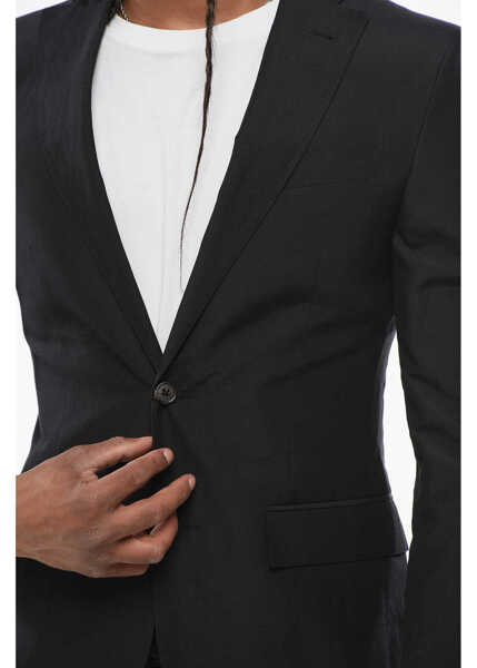 Sacouri CORNELIANI Cc Collection Linen And Silk Blend Blazer Black Barbati (BM 18234853) 3