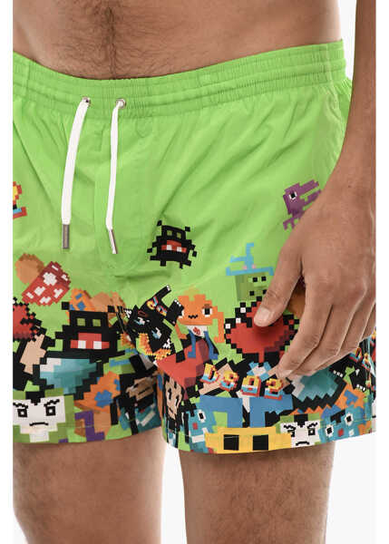 Sorturi de baie DSQUARED2 Printed Pixel Swim Shorts Green Barbati (BM 18262996) 3