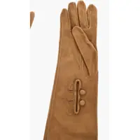 Manusi Dama - Manusi DSQUARED2 Suede Warm Gloves With Buttons Brown Femei (BM 18263050) - B-mall.ro
