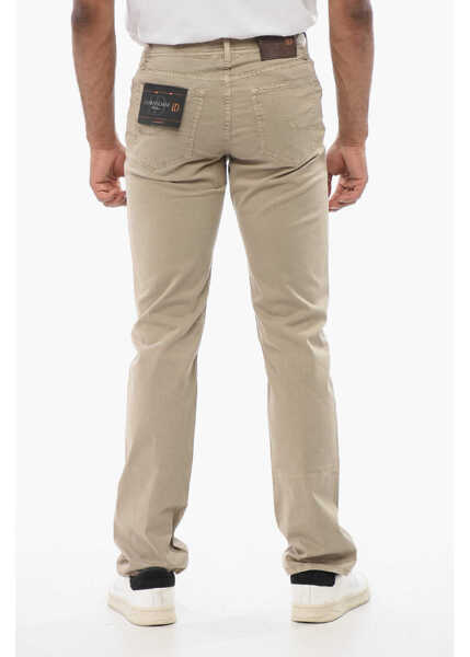 Blugi drepti CORNELIANI Id Luxury Straight Fit Denims With Embroidered Logo Beige Barbati (BM 18263062) 2