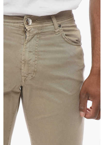 Blugi drepti CORNELIANI Id Luxury Straight Fit Denims With Embroidered Logo Beige Barbati (BM 18263062) 3