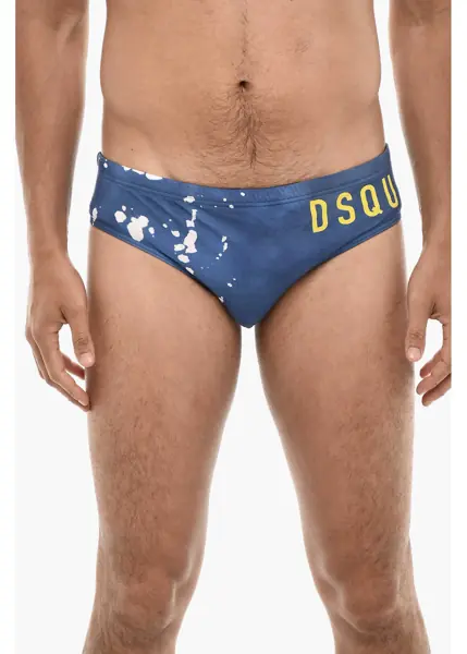 Slipi DSQUARED2 Slip Swimsuit With Splatter Motif Blue Barbati (BM 18263074) 1