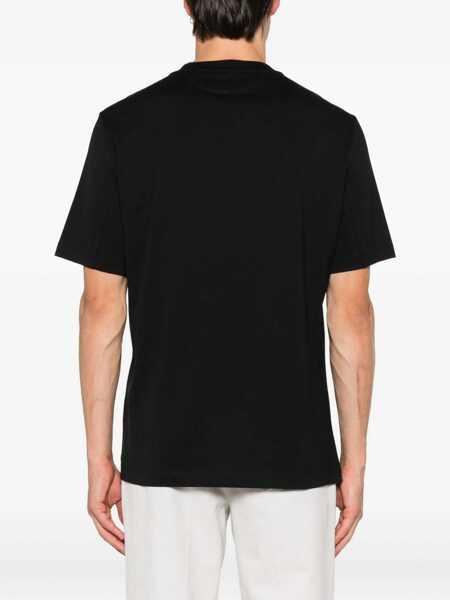 Tricouri Brunello Cucinelli Logoed T-shirt NEROENGLISH WHITE Barbati (BM 18263185) 3