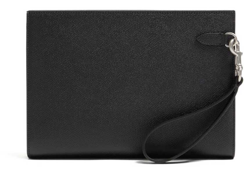 Genti de mana Valentino Garavani Grained leather Pouch NERO Barbati (BM 18263251) 2