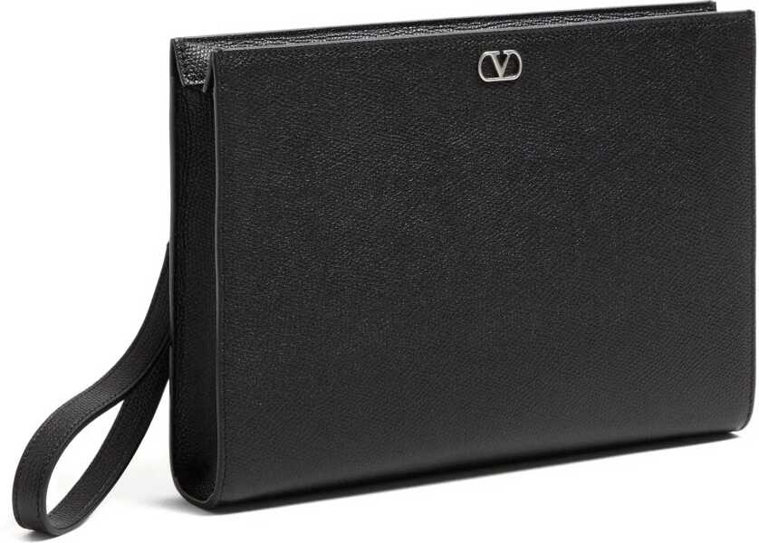 Genti de mana Valentino Garavani Grained leather Pouch NERO Barbati (BM 18263251) 3
