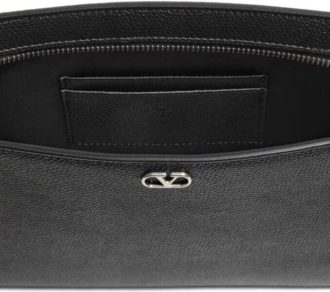 Genti de mana Valentino Garavani Grained leather Pouch NERO Barbati (BM 18263251) 5