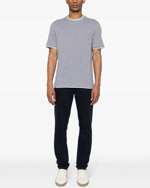 Tricouri Brunello Cucinelli Cotton T-Shirt GRIGIO MEDIOOFF WHITE Barbati (BM 18263254) 2