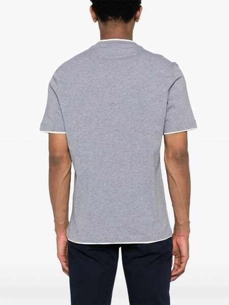Tricouri Brunello Cucinelli Cotton T-Shirt GRIGIO MEDIOOFF WHITE Barbati (BM 18263254) 4