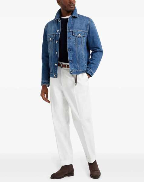 Pulovere Brunello Cucinelli Cashmere Sweater NAVYGRIGIO SCURO Barbati (BM 18263314) 2