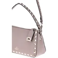 Genti de umar Valentino Garavani Dama - Genti de umar Valentino Garavani Rockstud Zip-Up Shoulder Bag POUDRE Femei (BM 18263323) - B-mall.ro