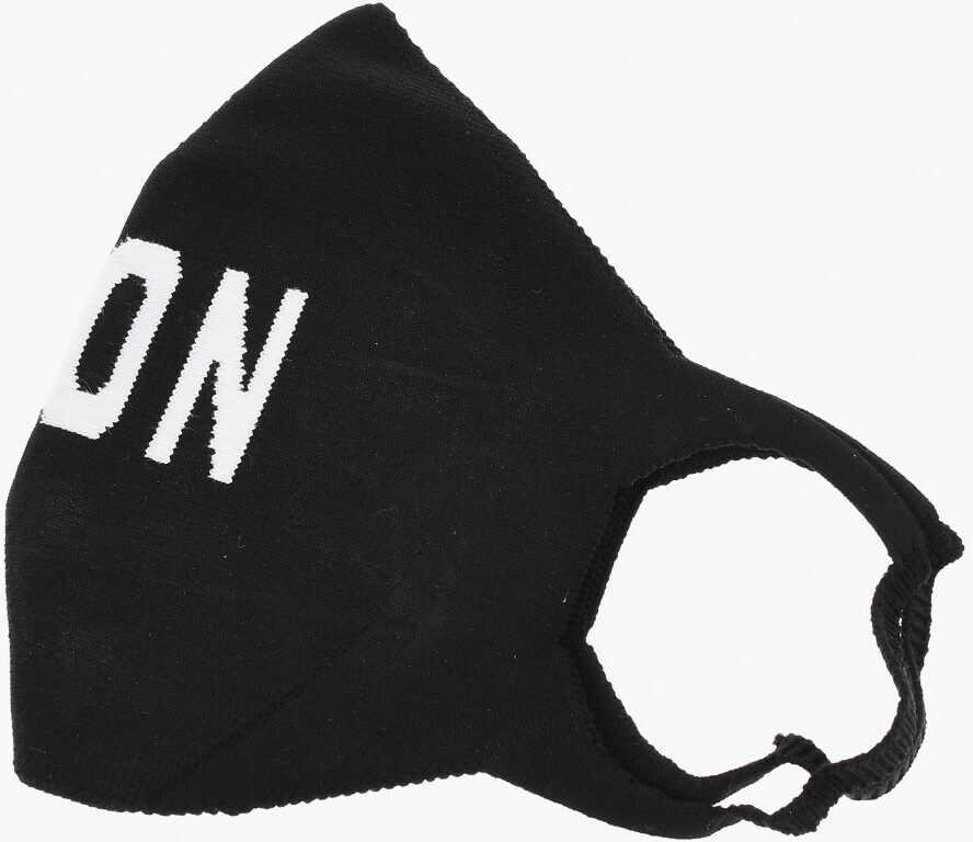 Accesorii de voiaj DSQUARED2 Icon Solid Color Face Mask With Contrasting Detail Black Barbati (BM 18263386) 2