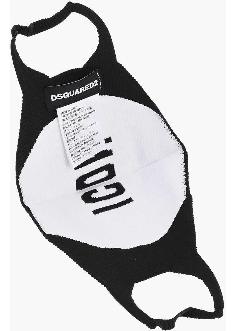 Accesorii de voiaj DSQUARED2 Icon Solid Color Face Mask With Contrasting Detail Black Barbati (BM 18263386) 3