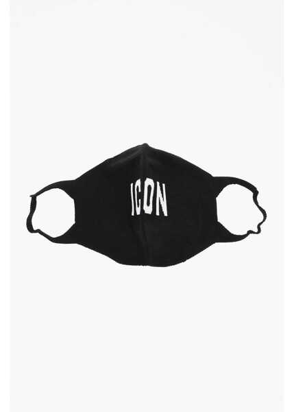 Accesorii de voiaj DSQUARED2 Icon Solid Color Face Mask With Contrasting Detail Black Barbati (BM 18263386) 1