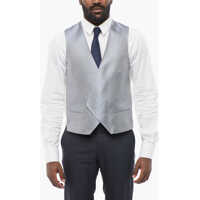 Veste costum Embroidered Silk Double Breasted Vest With Jetted Pockets Barbati