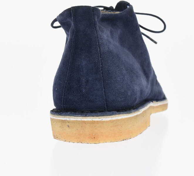Ghete CORNELIANI Id Solid Color Suede Desert Boots With Crepe Sole Blue Barbati (BM 18263434) 2