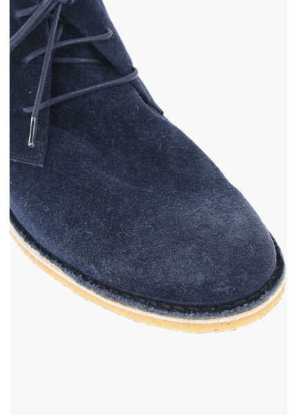Ghete CORNELIANI Id Solid Color Suede Desert Boots With Crepe Sole Blue Barbati (BM 18263434) 4