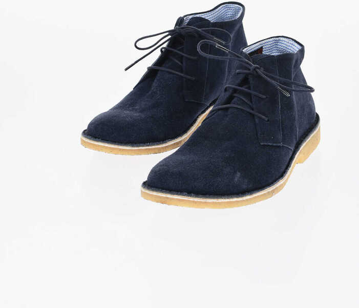 Ghete CORNELIANI Id Solid Color Suede Desert Boots With Crepe Sole Blue Barbati (BM 18263434) 1