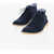 CORNELIANI Id Solid Color Suede Desert Boots With Crepe Sole Blue