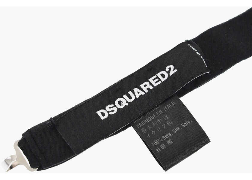 Papioane DSQUARED2 Solid Color Silk Bow Tie Black Barbati (BM 18263452) 3