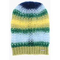 Caciuli Striped Mohair Blend Beanie Femei