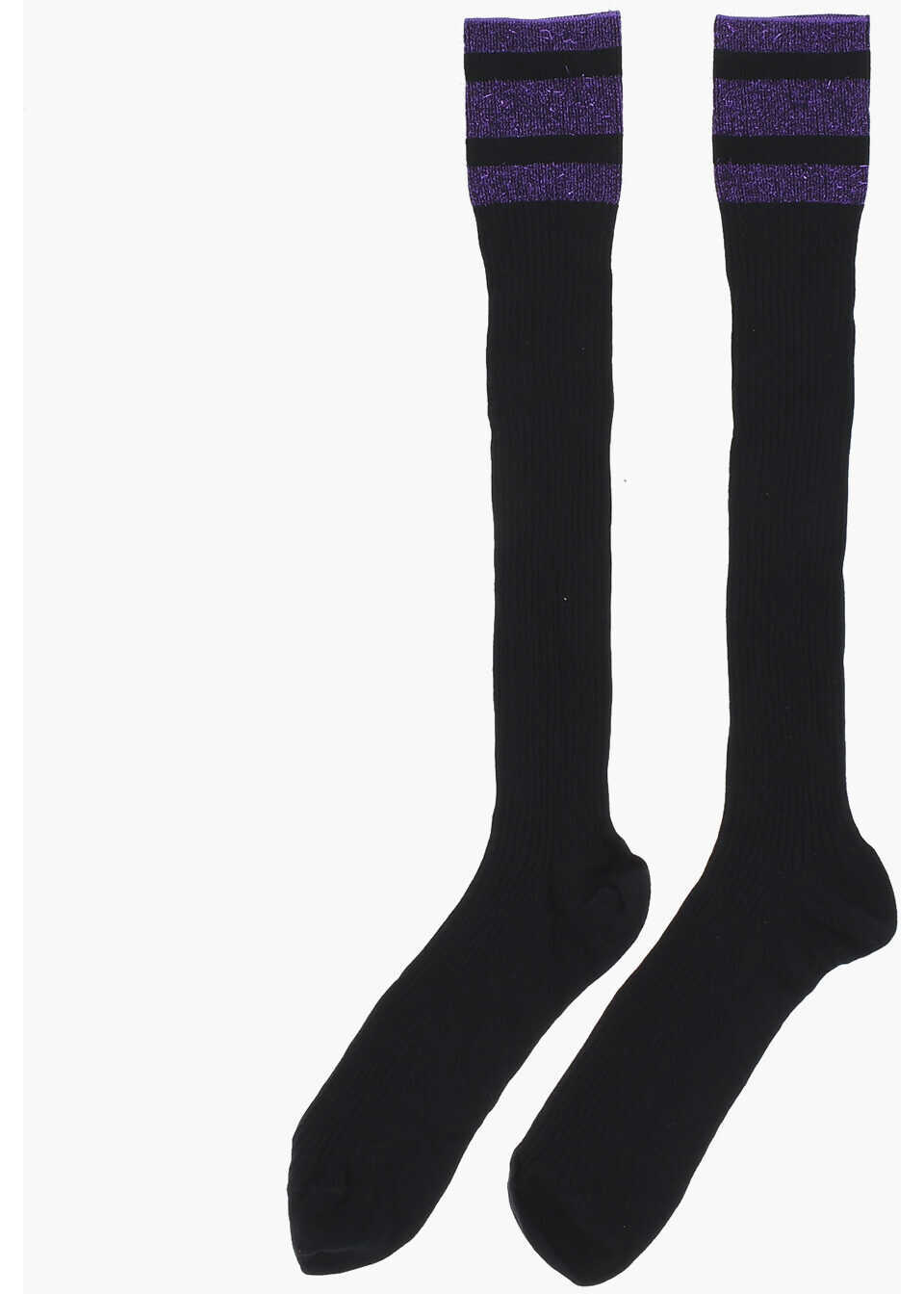 Sosete DSQUARED2 Ribbed Long Socks With Lurex Details Black Barbati (BM 18263467) 1