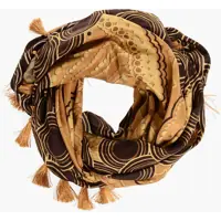 Esarfe Patterned Silk Foulard With Tassels Barbati