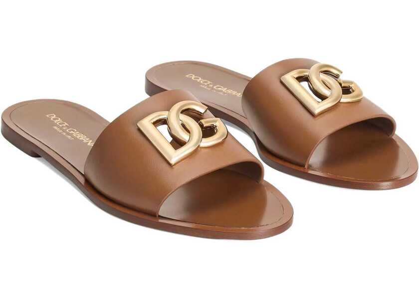 Sandale Dolce & Gabbana Leather Slide Sandal BUFF Femei (BM 18263644) 2