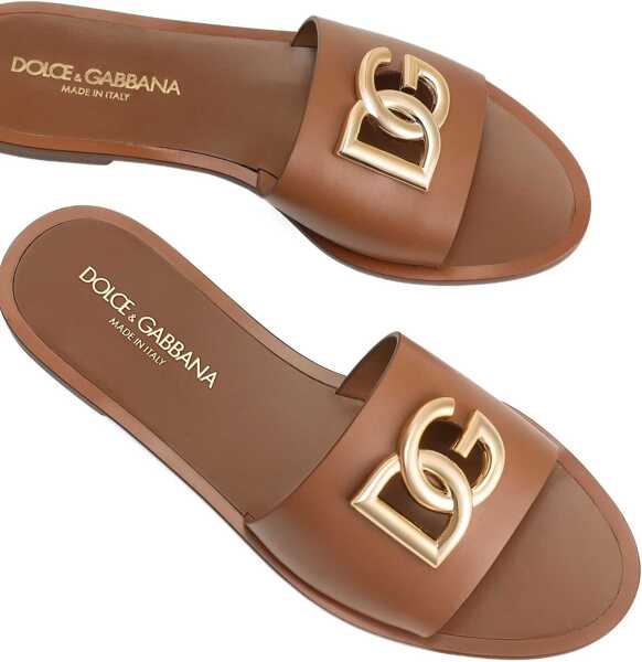 Sandale Dolce & Gabbana Leather Slide Sandal BUFF Femei (BM 18263644) 4