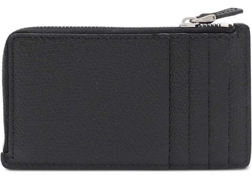 Portofele Valentino Garavani Vlogo Signature Leather Coin Purse BLACK Barbati (BM 18263671) 2