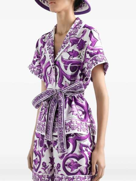 Camasi Dolce & Gabbana Maiolica Shirt WHITE Femei (BM 18263734) 4