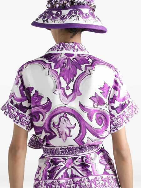 Camasi Dolce & Gabbana Maiolica Shirt WHITE Femei (BM 18263734) 5