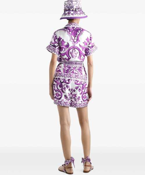 Pantaloni scurti Dolce & Gabbana Maiolica Shorts WHITE Femei (BM 18263740) 2