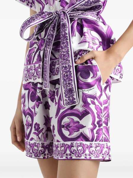 Pantaloni scurti Dolce & Gabbana Maiolica Shorts WHITE Femei (BM 18263740) 3