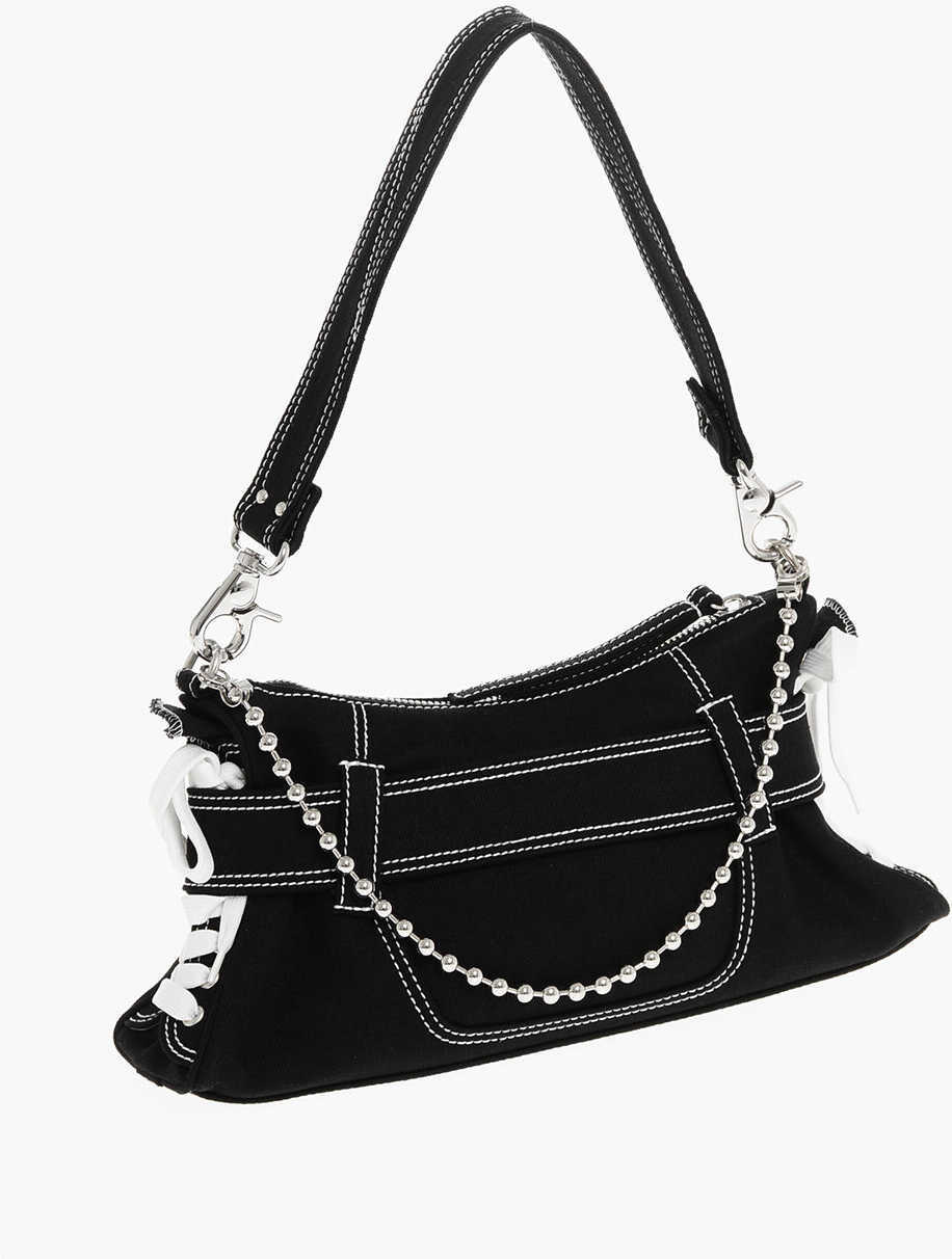 Genti de umar DSQUARED2 Canvas Hobo Bag With Logoed Buckle Black Femei (BM 18263776) 2