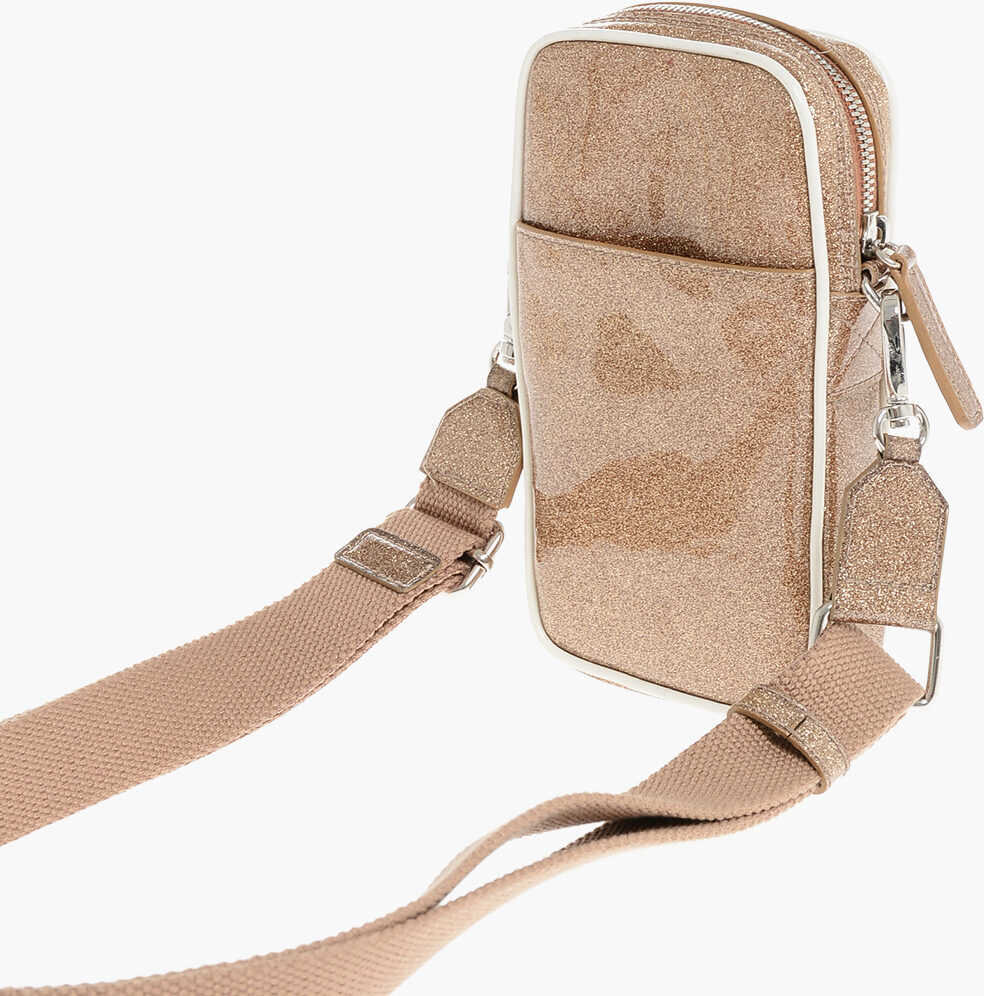 Genti tip postas DSQUARED2 Glittered Crossbody Bag With Zipped Closure Gold Barbati (BM 18263788) 2