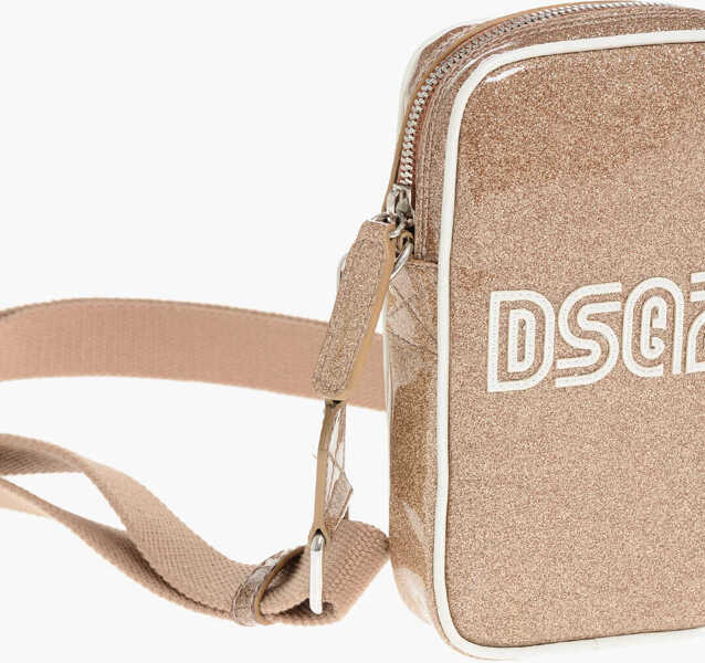 Genti tip postas DSQUARED2 Glittered Crossbody Bag With Zipped Closure Gold Barbati (BM 18263788) 3