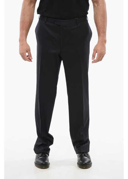 Pantaloni eleganti CORNELIANI Virgin Wool Mantua Pants With Belt Loops Blue Barbati (BM 18263794) 1