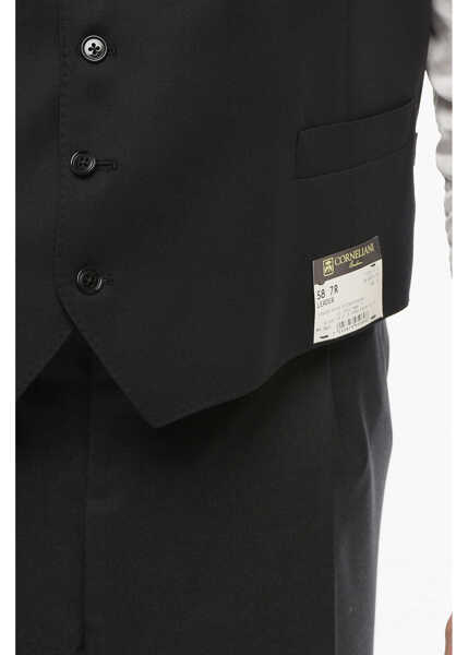 Veste costum CORNELIANI Cool Wool Vest With Half-Belt Black Barbati (BM 18263812) 3
