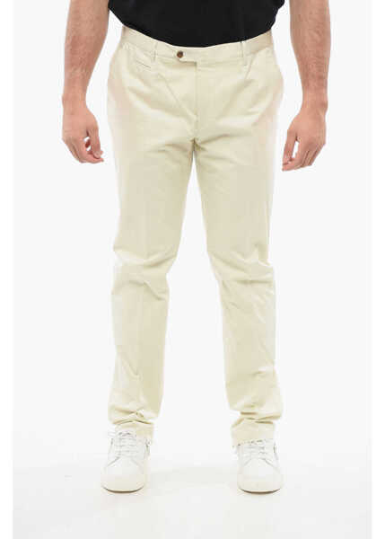 Pantaloni casual CORNELIANI Stretch Cotton Pants With Zipped Pockets White Barbati (BM 18263818) 1