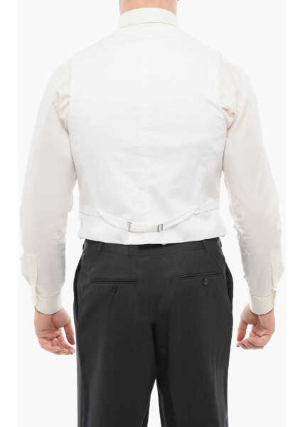 Veste costum CORNELIANI Honeycomb Cotton Master Formal Vest White Barbati (BM 18263824) 2