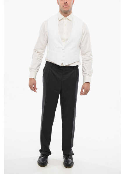 Veste costum CORNELIANI Honeycomb Cotton Master Formal Vest White Barbati (BM 18263824) 4