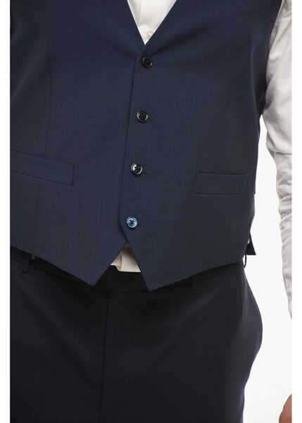 Veste costum CORNELIANI Code Wool 4 Buttons Vest Blue Barbati (BM 18263842) 2