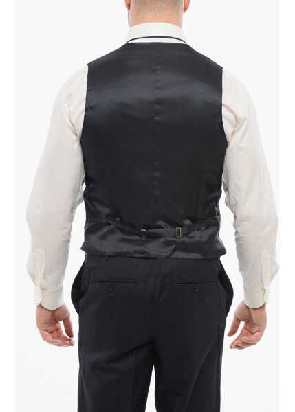 Veste costum CORNELIANI Code Wool 4 Buttons Vest Blue Barbati (BM 18263842) 3