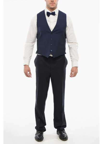 Veste costum CORNELIANI Code Wool 4 Buttons Vest Blue Barbati (BM 18263842) 4