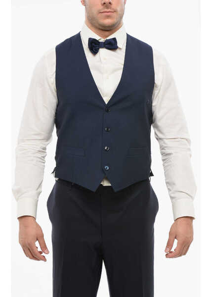 Veste costum CORNELIANI Code Wool 4 Buttons Vest Blue Barbati (BM 18263842) 1