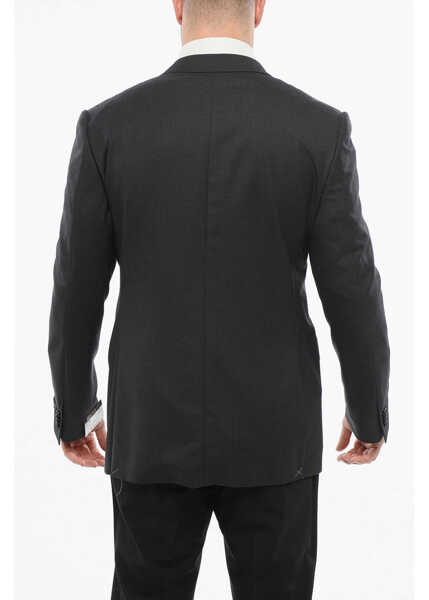 Sacouri CORNELIANI Virgin Wool Academy Blazer With Flap Pockets Black Barbati (BM 18263857) 2