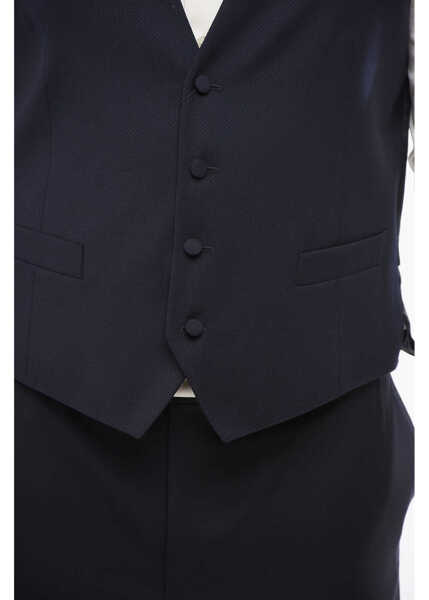 Veste costum CORNELIANI Code Wool 4 Buttons Vest Blue Barbati (BM 18263869) 2