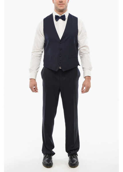 Veste costum CORNELIANI Code Wool 4 Buttons Vest Blue Barbati (BM 18263869) 4